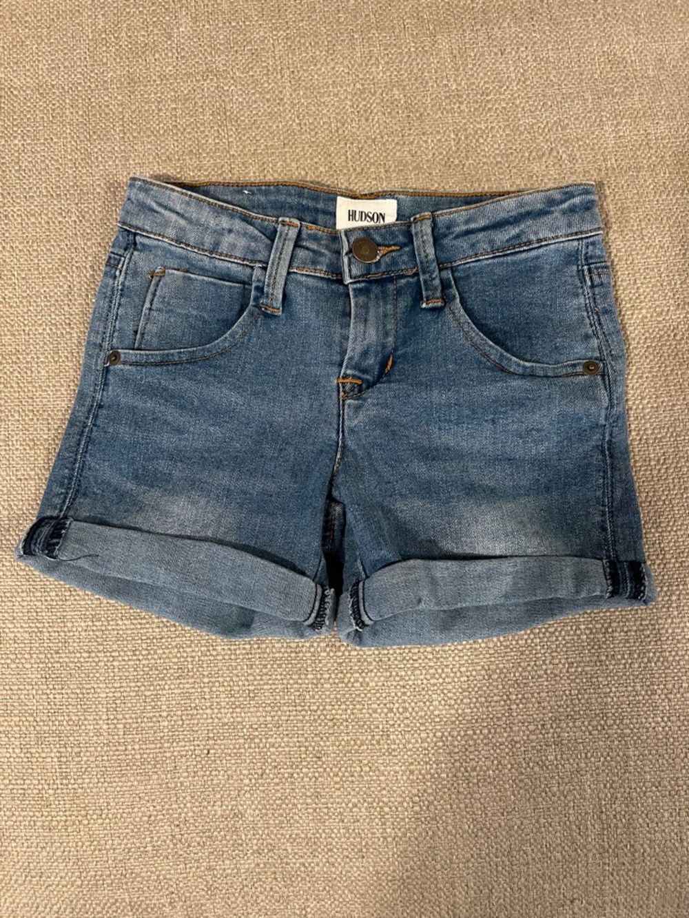 Hudson Jeans Medium Blue Rolled Cuff Denim Shorts